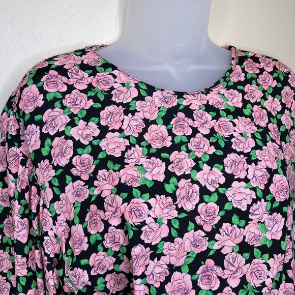 Zara NWT Blogger Fave Valentines Day Rose Print Floral Pattern Ruched Mini Dress - Picture 5 of 15